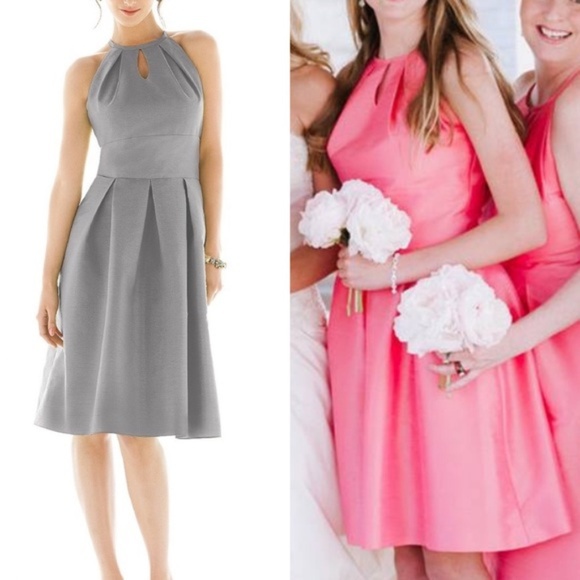 Alfred Sung "Papaya" Faux Dupioni Silk Bridesmaid/Cocktail Dress NEW Sz. 10 - Picture 2 of 9